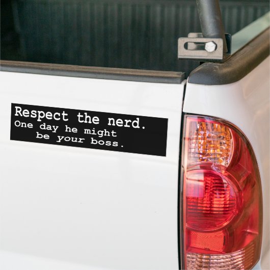 Autocollant De Voiture Respectez l'adhésif pour pare-chocs nerd (Sur camion)