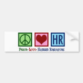 Autocollant De Voiture Ressources humaines Peace Love HR (Devant)