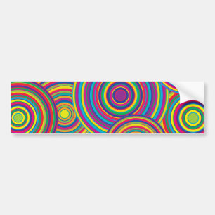 Autocollant De Voiture Rétro motif de cercles d'arc-en-ciel