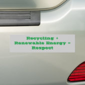 Autocollant De Voiture Réutilisation + Énergie renouvelable = respect (En voiture)