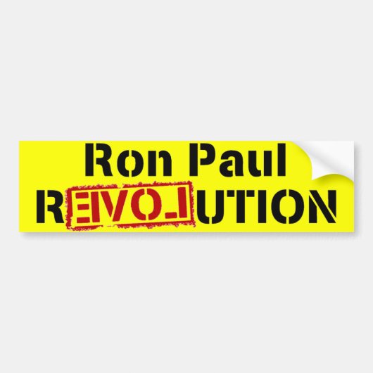 Autocollant De Voiture Révolution de Ron Paul (Devant)