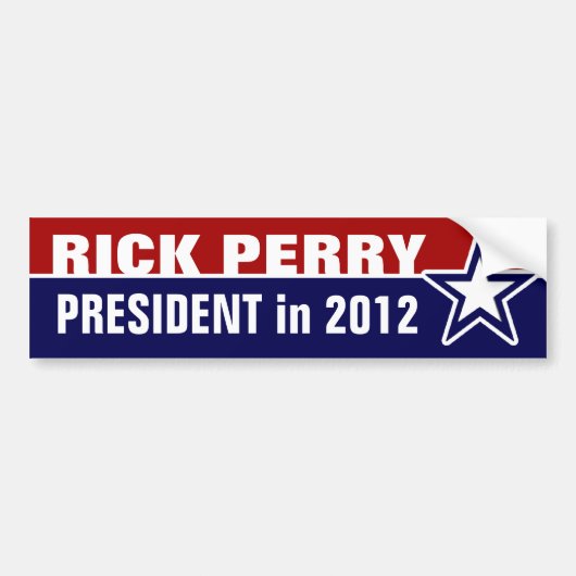 Autocollant De Voiture Rick Perry en 2012 (Devant)