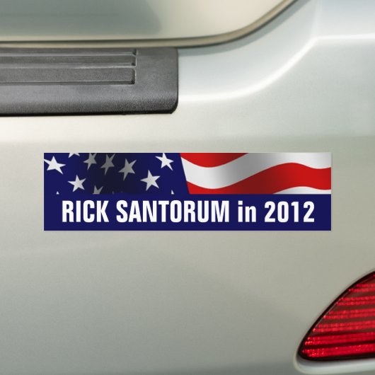 Autocollant De Voiture Rick Santorum en 2012 (En voiture)