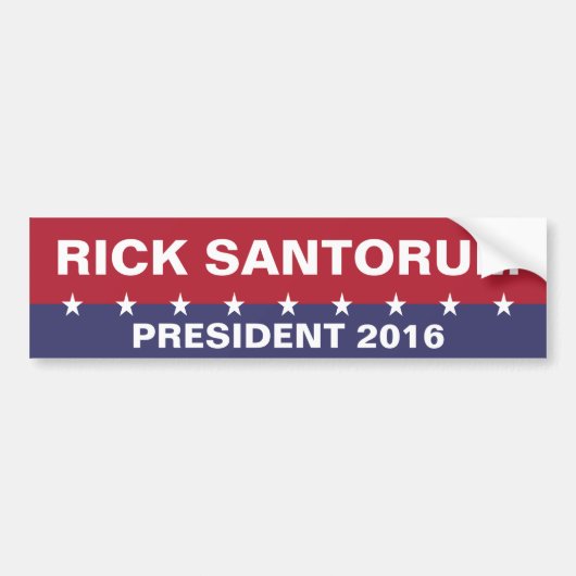 Autocollant De Voiture RICK SANTORUM pour le président 2016 (Devant)