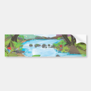 Autocollant De Voiture Rivière de la forêt tropicale