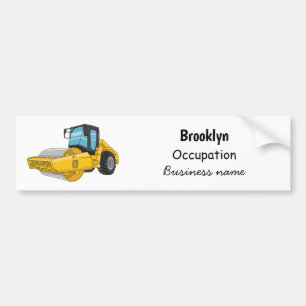 Autocollant De Voiture Road roller cartoon illustration