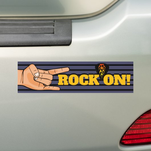Autocollant De Voiture Rock on! Rock and Roll Music (En voiture)
