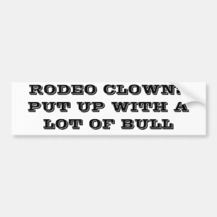 AUTOCOLLANT DE VOITURE RODEO CLOWNS POUSSÉ AVEC BULL
