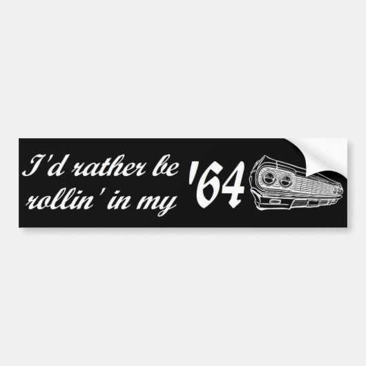 Autocollant De Voiture Rollin dans mon 'adhésif pour pare-chocs 64 (Devant)