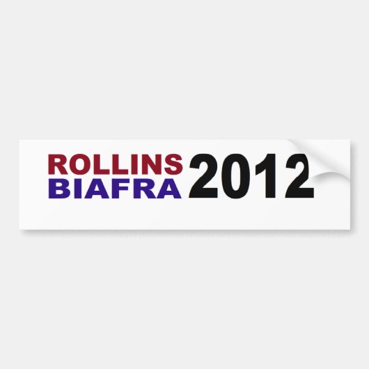 Autocollant De Voiture ROLLINS/BIAFRA en 2012 (Devant)