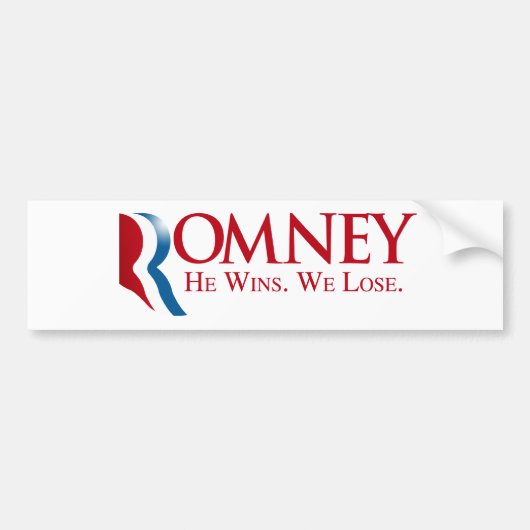 Autocollant De Voiture Romney - il gagne. Nous perdons (Devant)