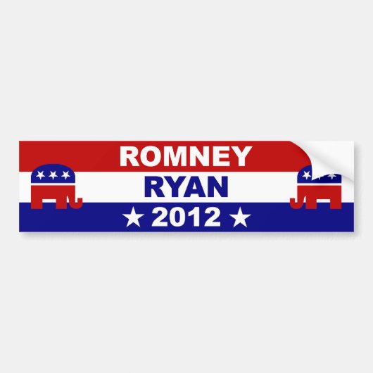 Autocollant De Voiture Romney Ryan 2012 (Devant)