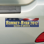 Autocollant De Voiture Romney - Ryan croient à l'Amérique (En voiture)