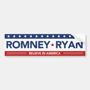 Autocollant De Voiture Romney Ryan croient en adhésif pour pare-chocs de