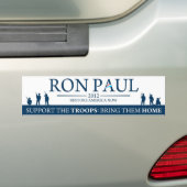 Autocollant De Voiture Ron Paul 2012 - Soutenez les troupes (En voiture)