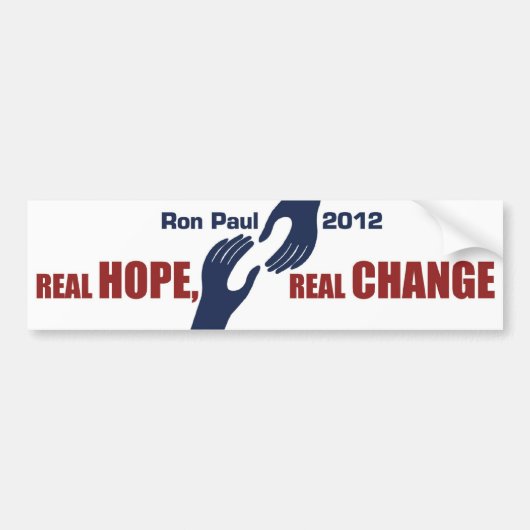 Autocollant De Voiture Ron Paul 2012 : Vrai espoir, vrai changement (Devant)