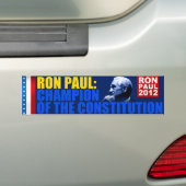 Autocollant De Voiture Ron Paul : Champion de la constitution (En voiture)