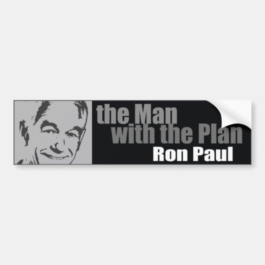 Autocollant De Voiture Ron Paul : L'homme avec le plan (Devant)