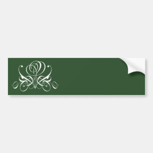 Autocollant De Voiture Rose fleuri blanc et vert