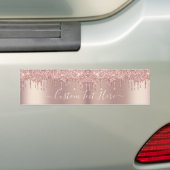Autocollant De Voiture Rose Gold Blush Parties scintillant Drivers Custom (En voiture)