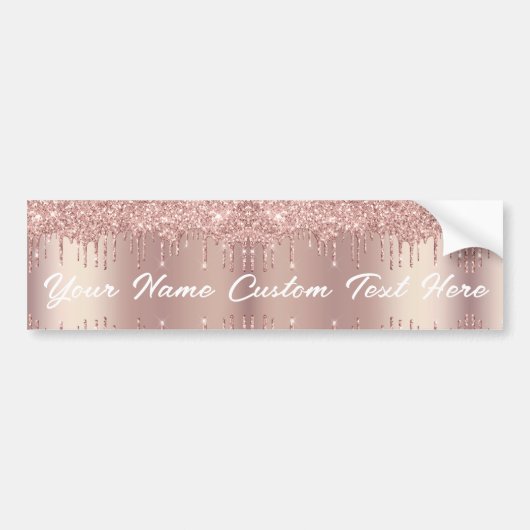 Autocollant De Voiture Rose Gold Blush Parties scintillant Drivers Text N (Devant)
