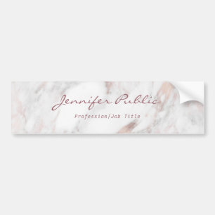 Autocollant De Voiture Rose Gold Marble Calligraphy Script Élégant Mode