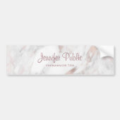 Autocollant De Voiture Rose Gold Marble Modèle manuscrit de script (Devant)