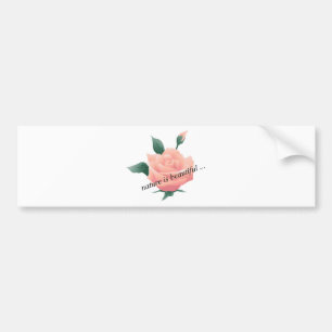 Autocollant De Voiture Rose (Pêche) - Belle nature
