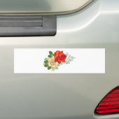 Autocollant De Voiture Rose rouge et marguerites (En voiture)