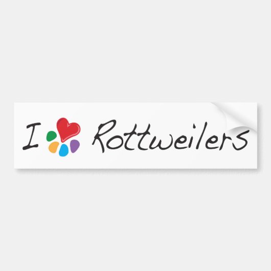 Autocollant De Voiture Rottweilers animaux de coeur de Lover_I (Devant)