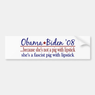 Autocollant De Voiture Rouge à lèvres d'Obama sur un porc