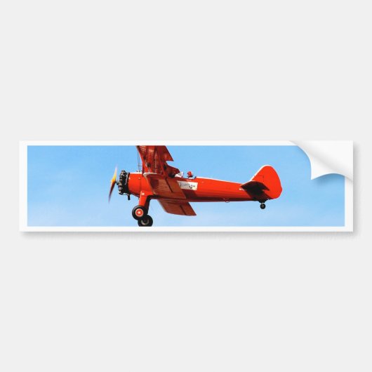 Autocollant De Voiture Rouge Baron Bi Plane (Devant)