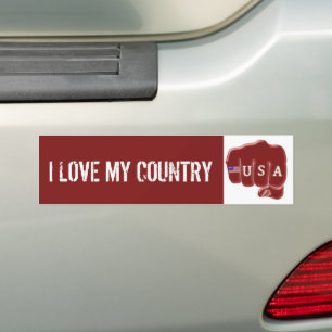 Autocollant De Voiture rouge blanc USA Fist Bump et tatouage drapeau amér