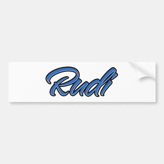 Autocollant De Voiture Rudi Nom bleu Aufkleber Sticker Autoaufkleber (Devant)