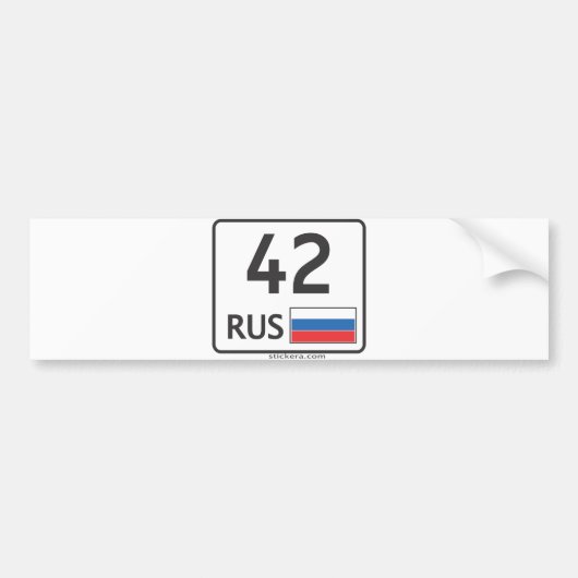 Autocollant De Voiture RUS. Kemerovo. 42 (Devant)