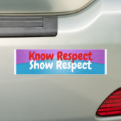 Autocollant De Voiture Sachez le respect d'exposition de respect (En voiture)