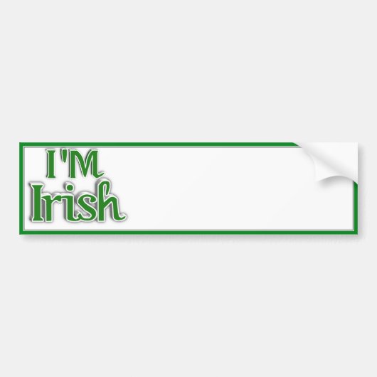 Autocollant De Voiture Saint Patrick's Day - I M IRISH (Devant)