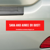 AUTOCOLLANT DE VOITURE SARA ET AIMEE OU BUSTE ! (En voiture)