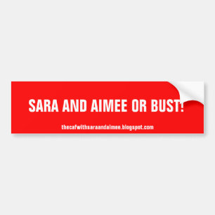 AUTOCOLLANT DE VOITURE SARA ET AIMEE OU BUSTE !