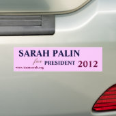 AUTOCOLLANT DE VOITURE SARAH PALIN POUR LE PRÉSIDENT 2012 (En voiture)