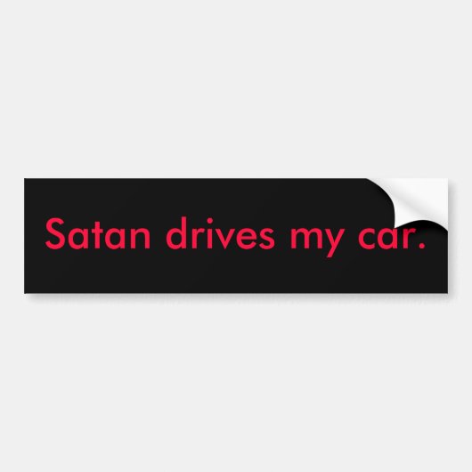 Autocollant De Voiture Satan conduit ma voiture (Devant)