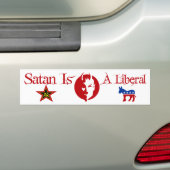 Autocollant De Voiture Satan est un libéral (En voiture)