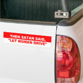 AUTOCOLLANT DE VOITURE SATAN ET CONDUCTEURS DE FEMMES (Sur camion)
