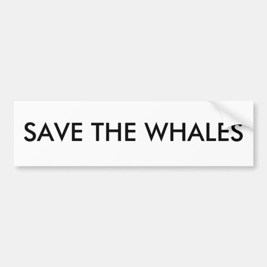 AUTOCOLLANT DE VOITURE SAUVER LES BALEINES (Devant)