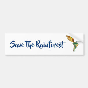 Autocollant De Voiture Sauvez La Rainforest