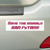 Autocollant De Voiture Sauvez l'animalsBAN PeTA ! ! ! ! ! (En voiture)