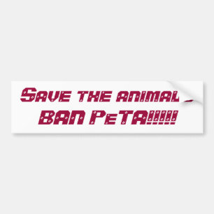Autocollant De Voiture Sauvez l'animalsBAN PeTA ! ! ! ! !