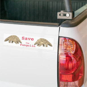 Autocollant De Voiture Sauvez le Pangolin Slogan Droits des Animaux Menac