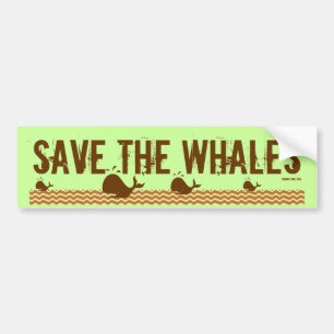 Autocollant De Voiture Sauvez Les Baleines - Conscients De L'Environnemen