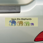 Autocollant De Voiture Sauvez les éléphants (En voiture)